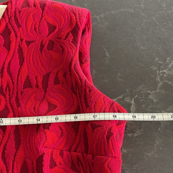 Groovy 1970s Sears Red Patterned Dress - Picture 5 of 8